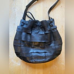 Kristopher Kon Black Leather Bucket Bag